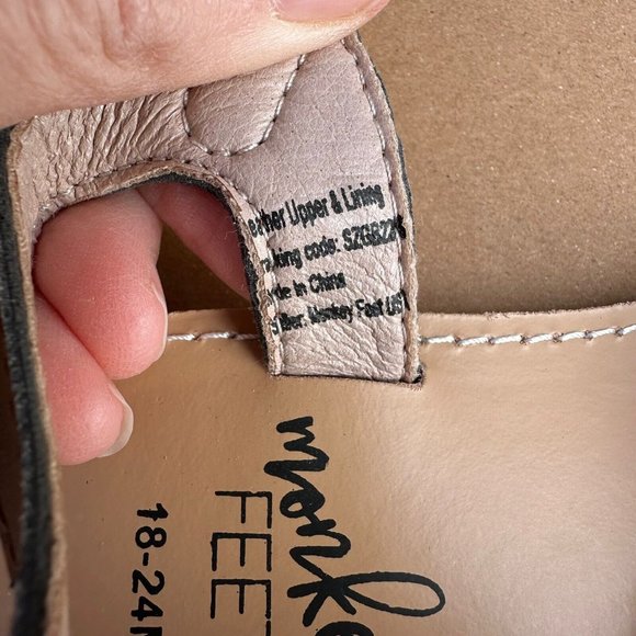 Monkey Feet Brown Leather Braided Sandals Shoes Size 18-24 Months - Picture 4 of 6